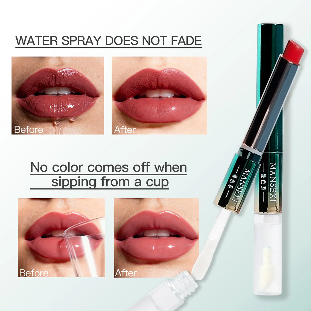 Dual-effect Lip Makeup One Tube Two Looks 4 Colors Matte Glossy Zpaxo