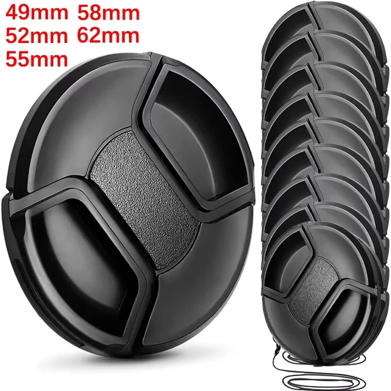 Camera Lens Cap DSLR Camera Front Lens Cap Cover For Canon Nikon Sony Olypums Fuji Lumix 37/43/46/49/52/55/58/62/67/72/77/82mm Zpaxo