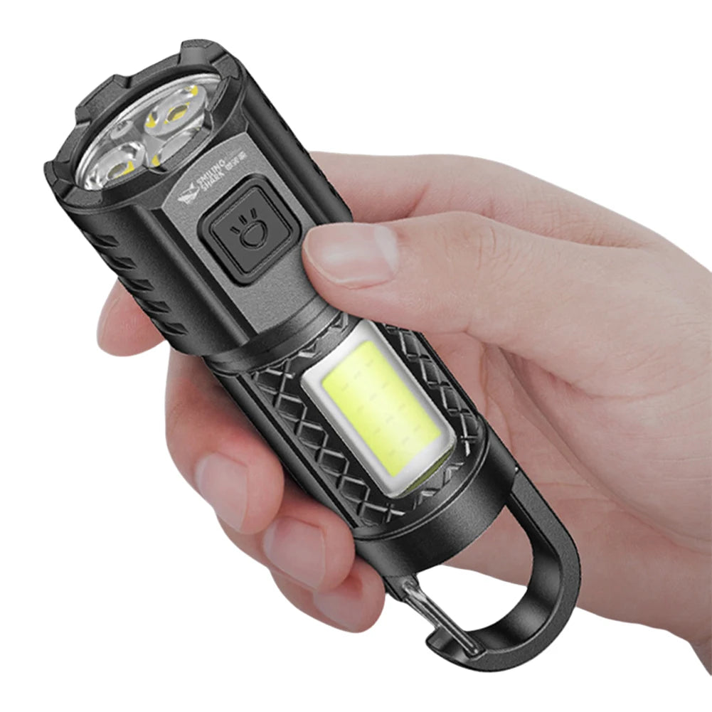 LED COB Camping Powerful Flashlight USB Charging Zoomable 3 Gears