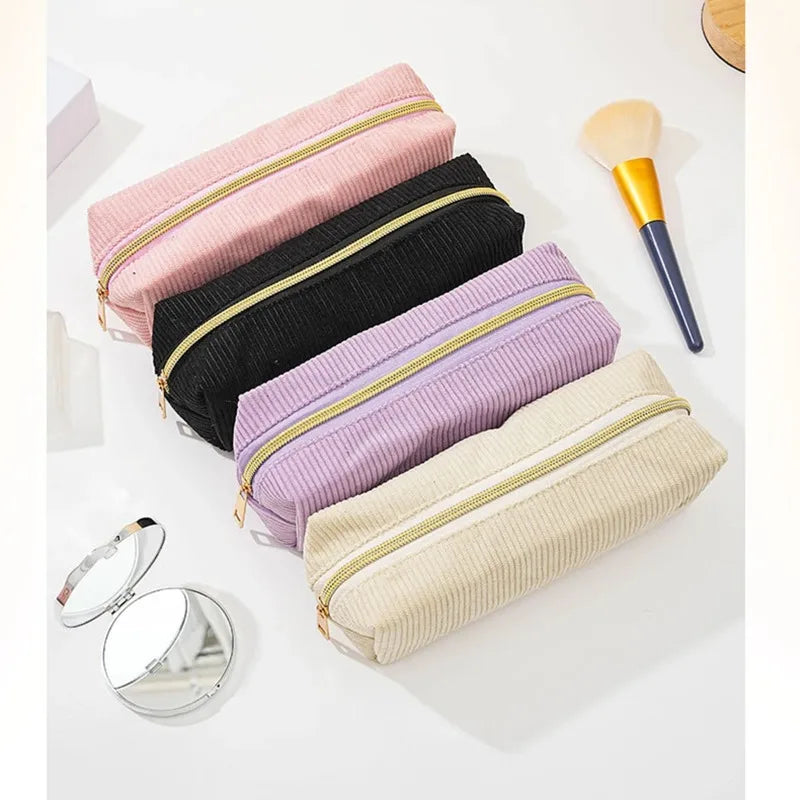 Pencil Case Solid School Supplies Large Capacity Stationery Bag