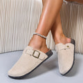 Women Slippers 2025 New Baotou Slides Women Summer All-Match Sandals Fashion Buckle Platform Slippers Women Beach Outdoor Shoes Zpaxo Khaki 40-41