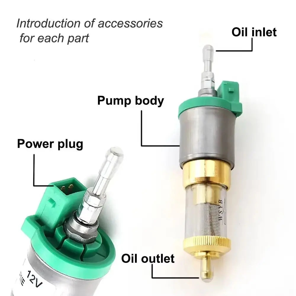 12V Fuel Pump Energy Saving Quick Warmth Car Air Diesel Parking Oil Pump Ultra-low Noise Stainless Steel Quiet Diesels Heater Zpaxo
