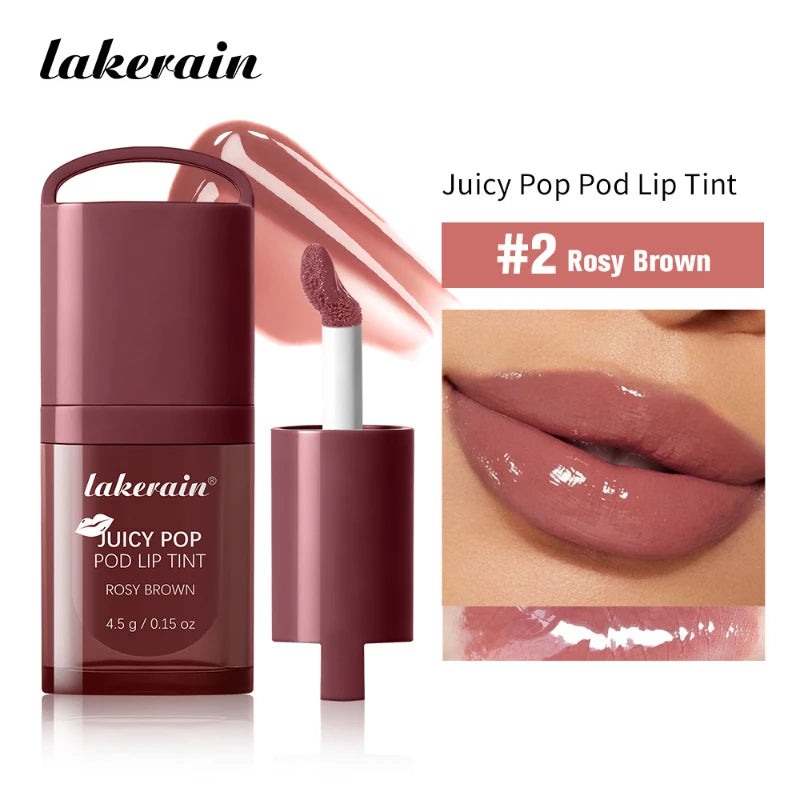 Glossy Mirror Lip Oil – Hydrating Plumping Tinted Lip Glaze Tinted Lip Oil Zpaxo 2 Rosy Brown