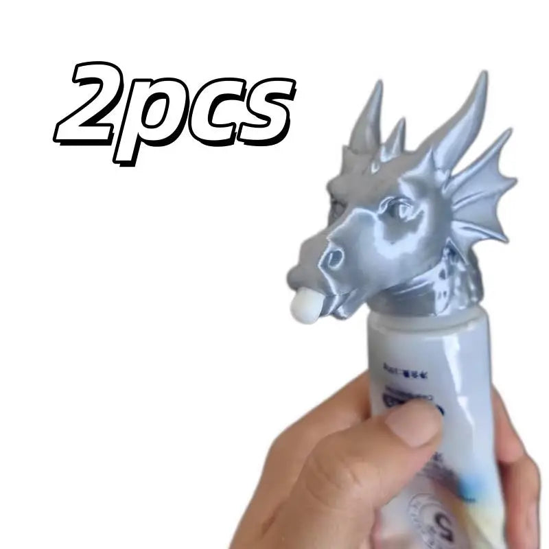 1/2pcs Dragon Head Toothpaste Dispenser – Creative Cap Topper, Fun Bathroom Gadget for Sink & Home Decor Zpaxo 2pcs