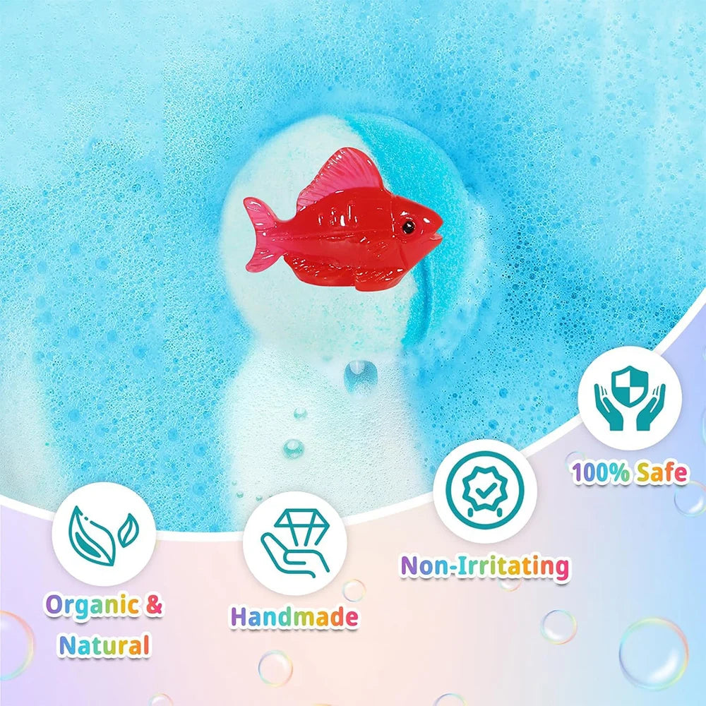 Kids Ocean-themed Bath Salts 12 Surprise Toys Organic Safe Bubble