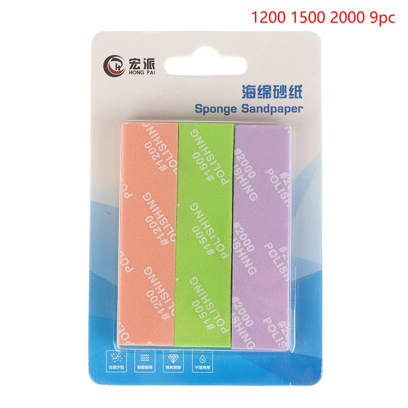 MS-E400-2000 Semi-rigid Sanding Sticks Model Making Tools Plastic Zpaxo 1200 1500 2000 9pc
