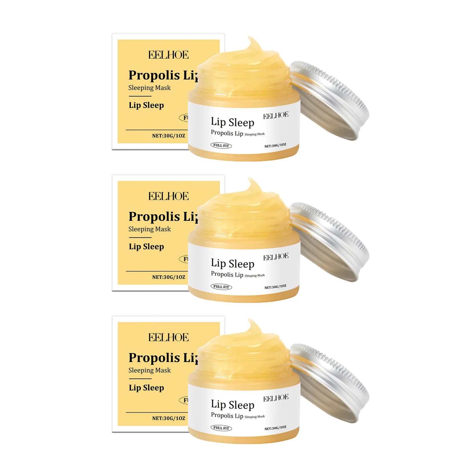 Hoygi Propolis Lip Sleeping Mask – Overnight Lip Repair Lip Sleeping Mask Zpaxo 3 x 30g Boxed