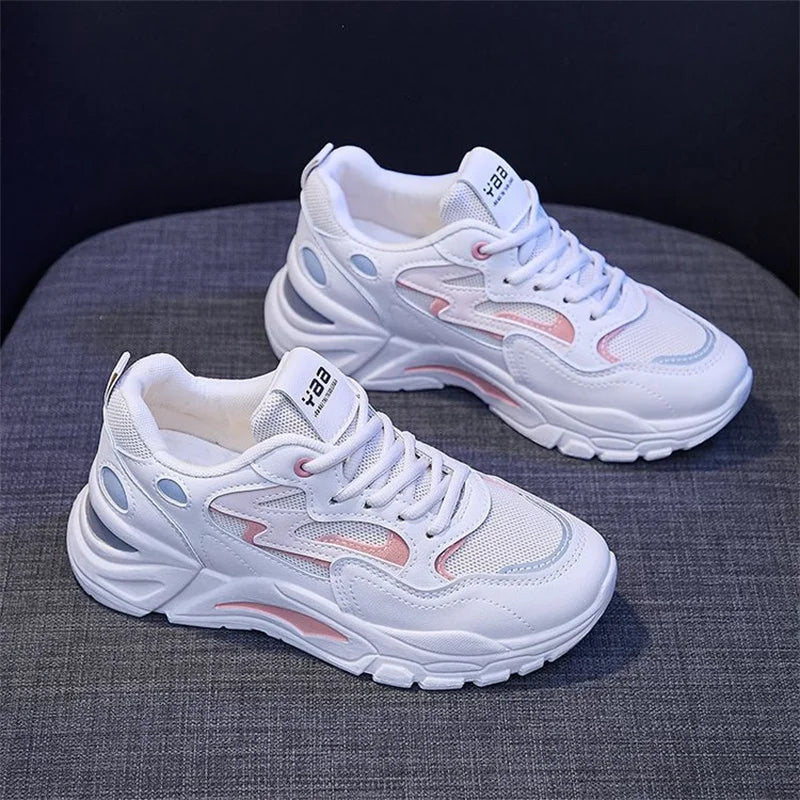 2023 Shoes Female Spring Net Breathable Stripes Hit White Sports Zpaxo