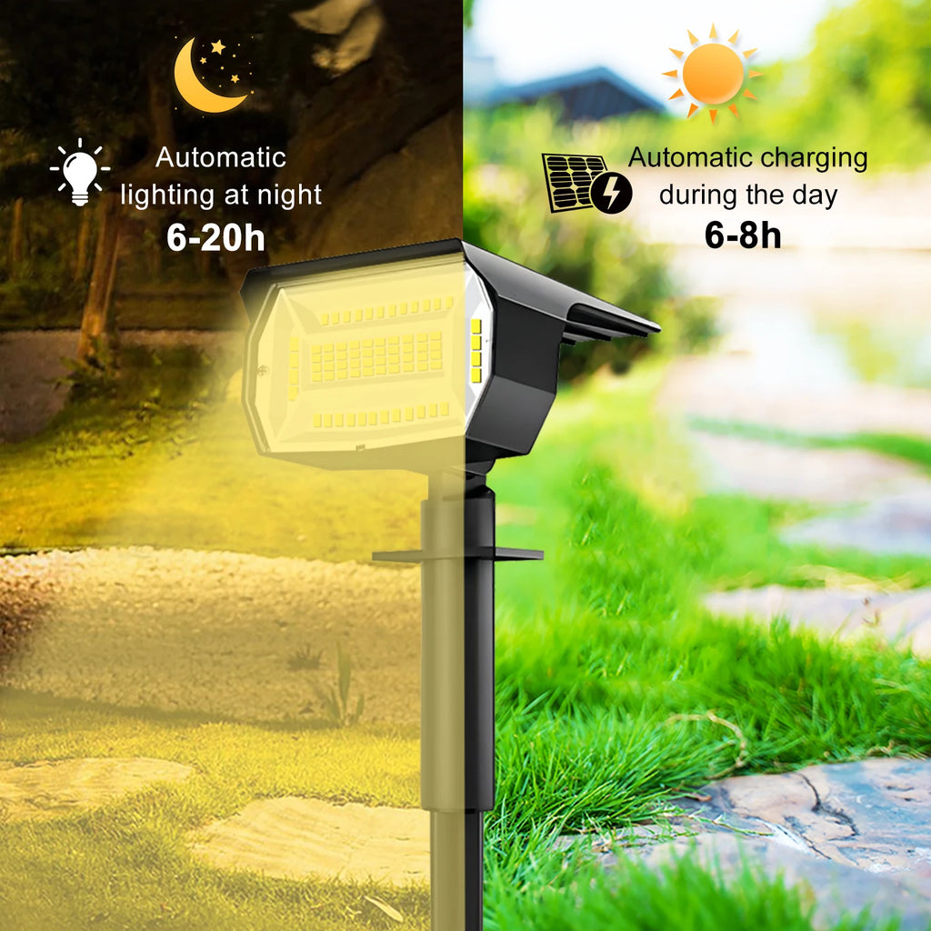 Outdoor 72 LED Solar Spotlight Waterproof 3 Modes Solar Garden Landscape Light Wall Lamp Yard Lawn Pathway Walkway Decor Zpaxo