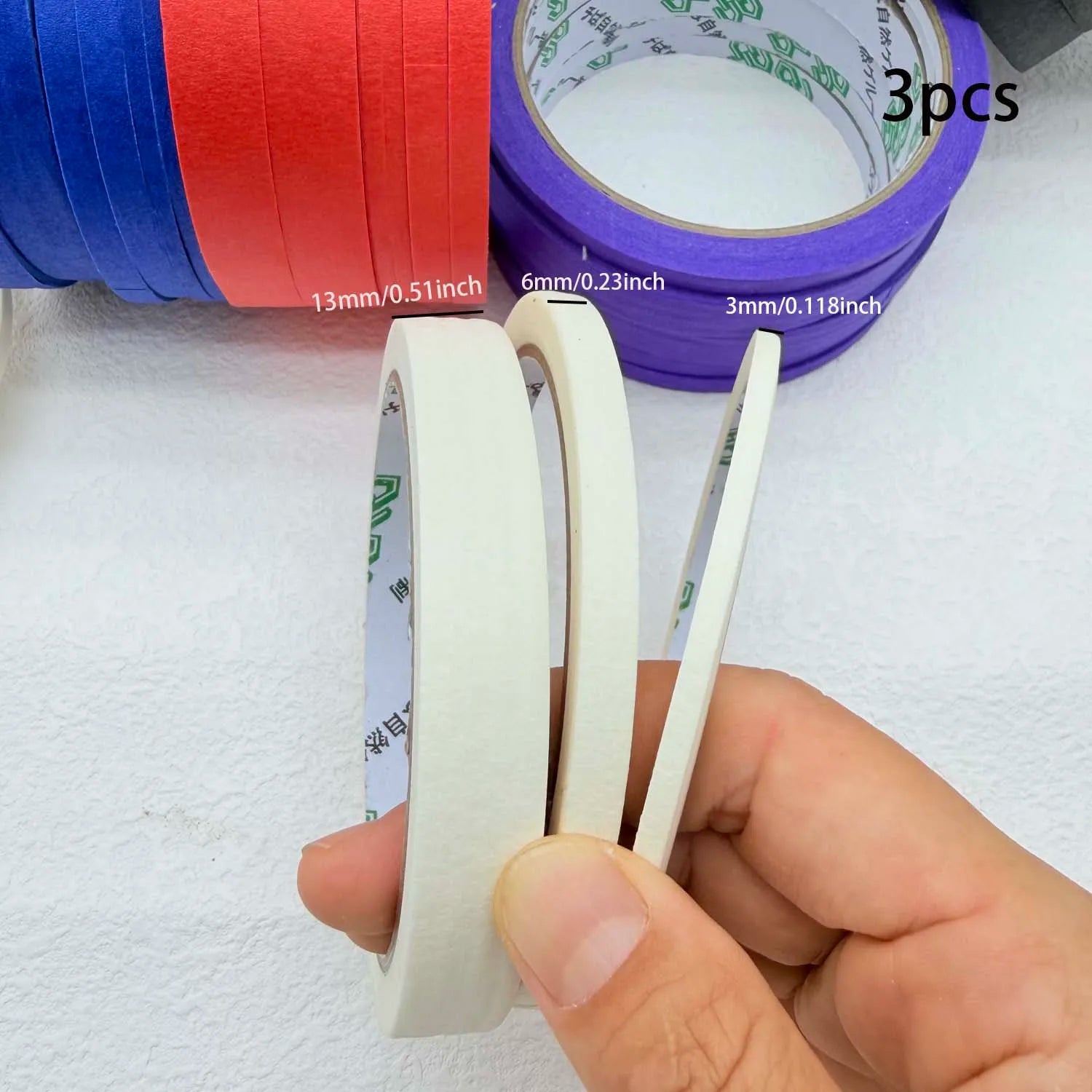 Masking Tape for Painting & Crafts – 3/6 Rolls Artist Tape Painter Masking Tape Zpaxo 3pcs