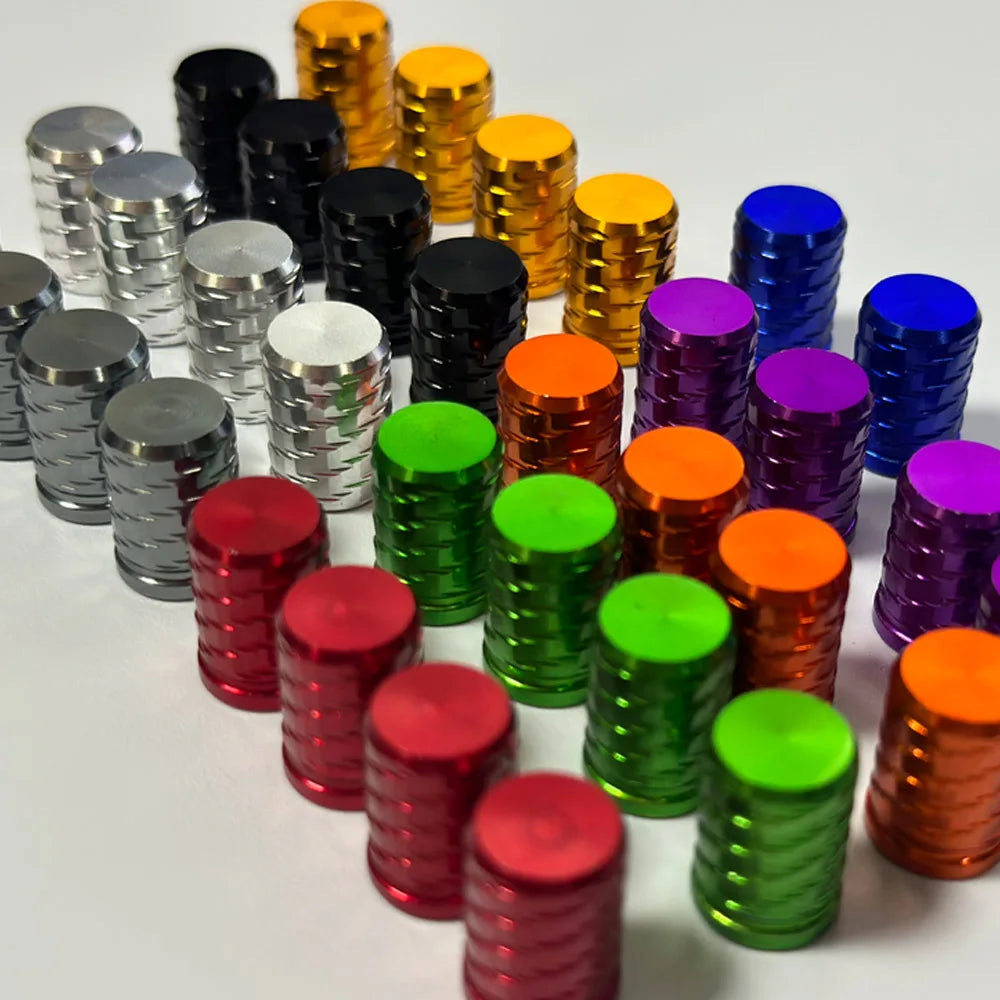 4-Pack Aluminum Tire Valve Stem Caps – Cars, Trucks & Bikes