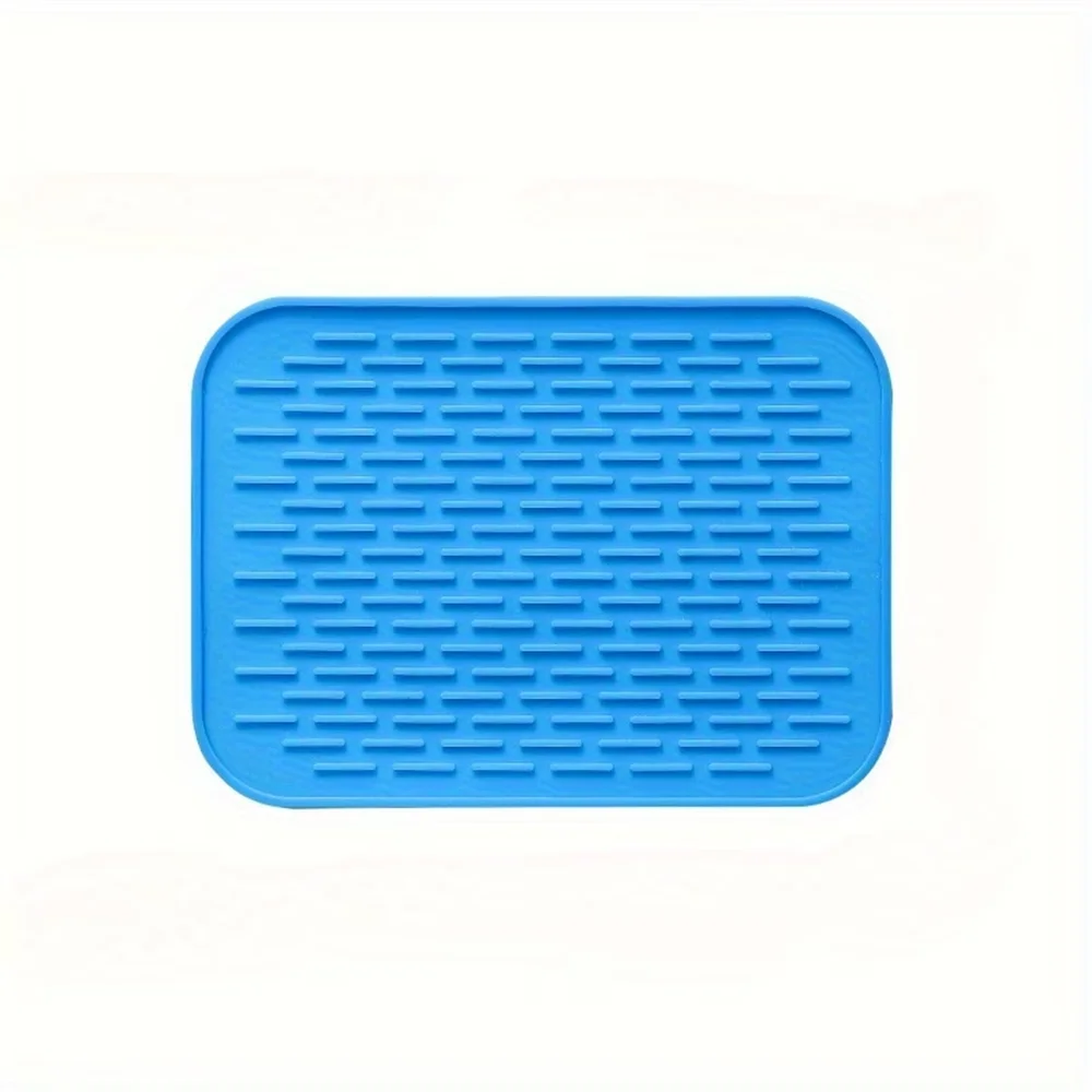 Silicone Trivet Mat Hot Pot Holder Driying Mat for Hot Dishes, Hot Pots and Hot Pan, Non Slip Heat Resistant Hot Pads for Table Zpaxo Blue 21.5x15.5CM