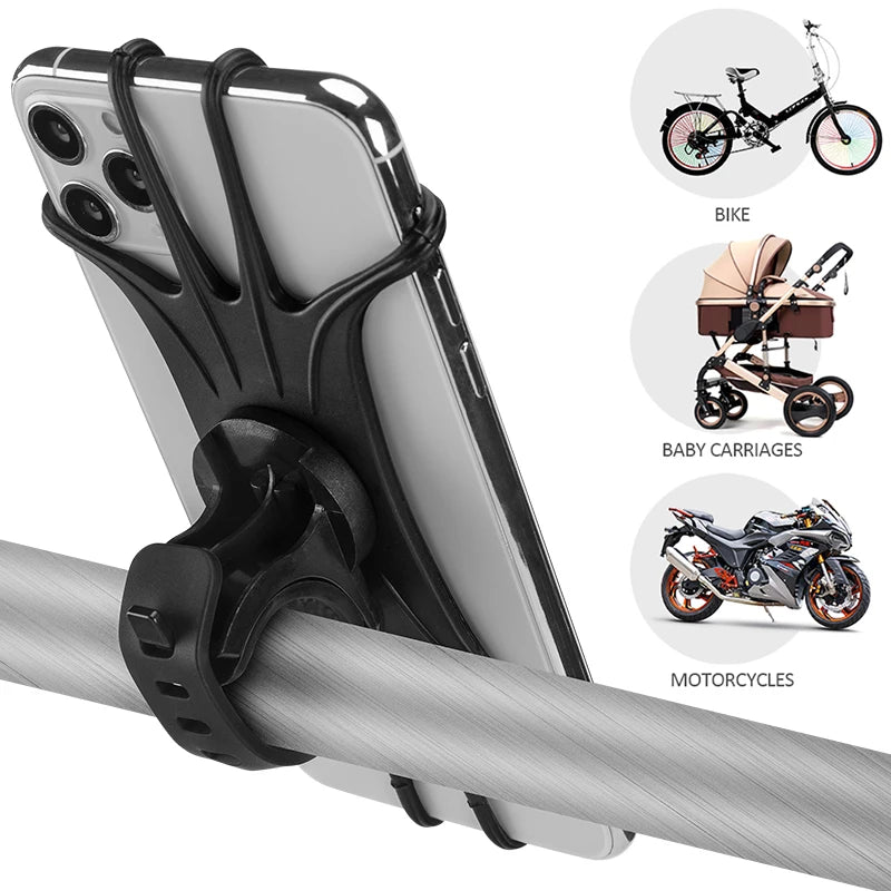 360 Rotate Bicycle Mobile Phone Holder Rotating Silicone Bicycle Cell phone Holder Motorcycle Handlebar Holder For 4.0-6.0 Inch Zpaxo