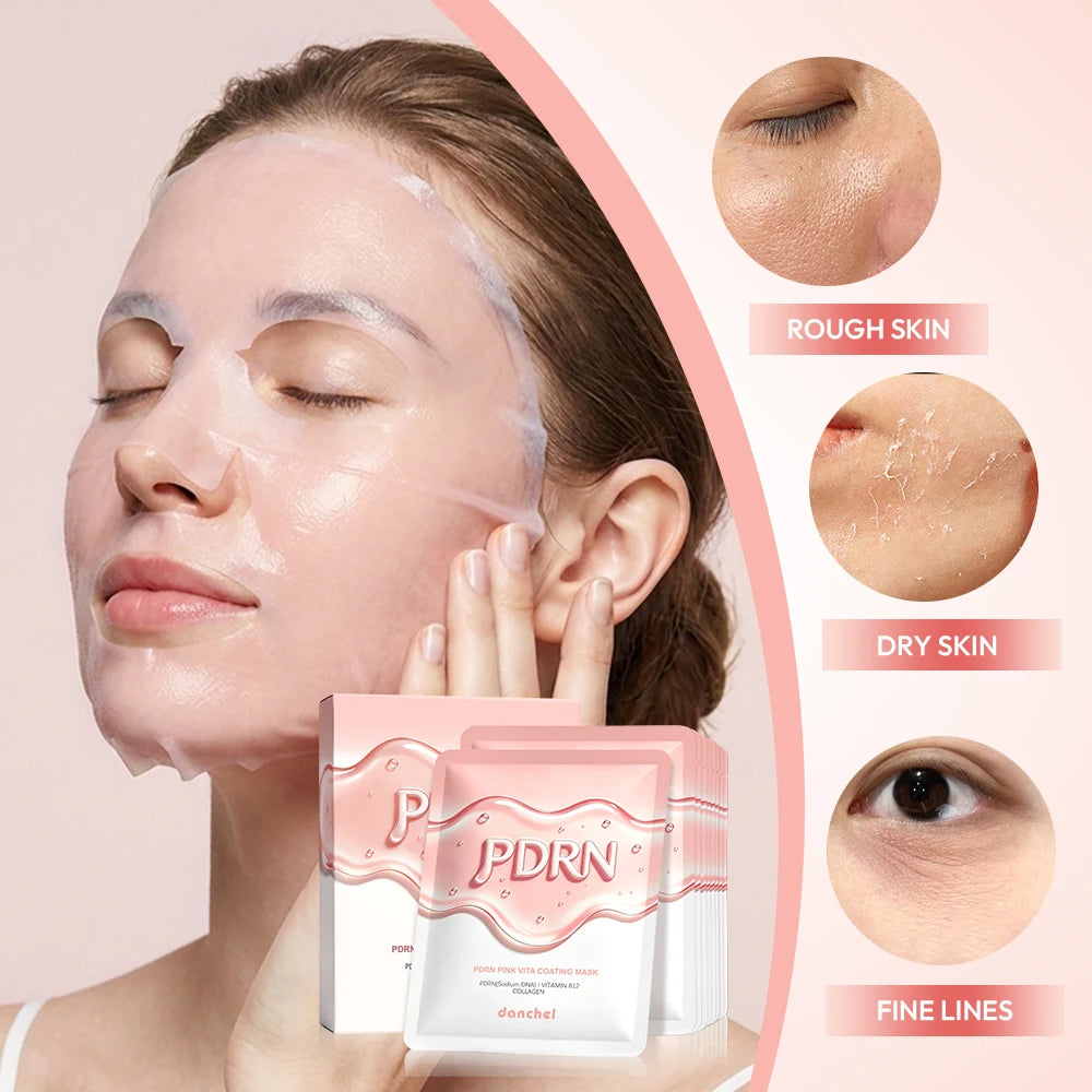 Korean Salmon DNA PDRN Mask Pink Vita Coating Sheet Mask Hydrate Firm Balance Glass Skin Facial Care Mask Zpaxo