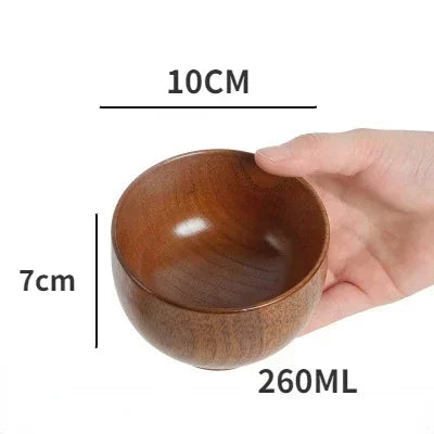 Wooden Bowls Jujube Wood Children Baby Adults Small Soup Bowls Solid Wood Salad Bowls Retro Household Tableware Zpaxo B