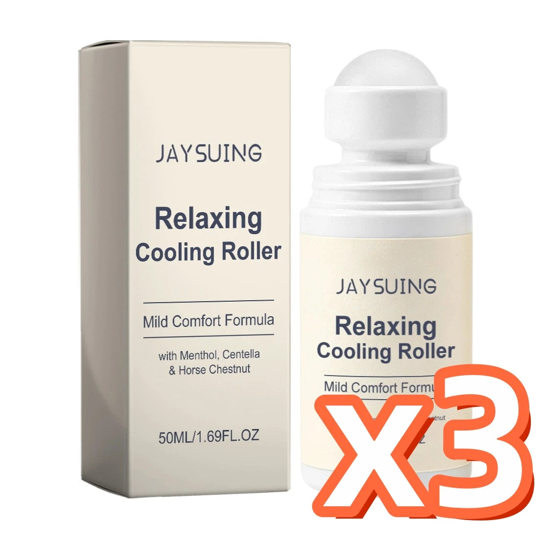Centella Asiatica Cooling Roll-On Serum | Calm & Depuff Skin Cooling Skin Serum Roller Zpaxo 50ml Boxed x 3