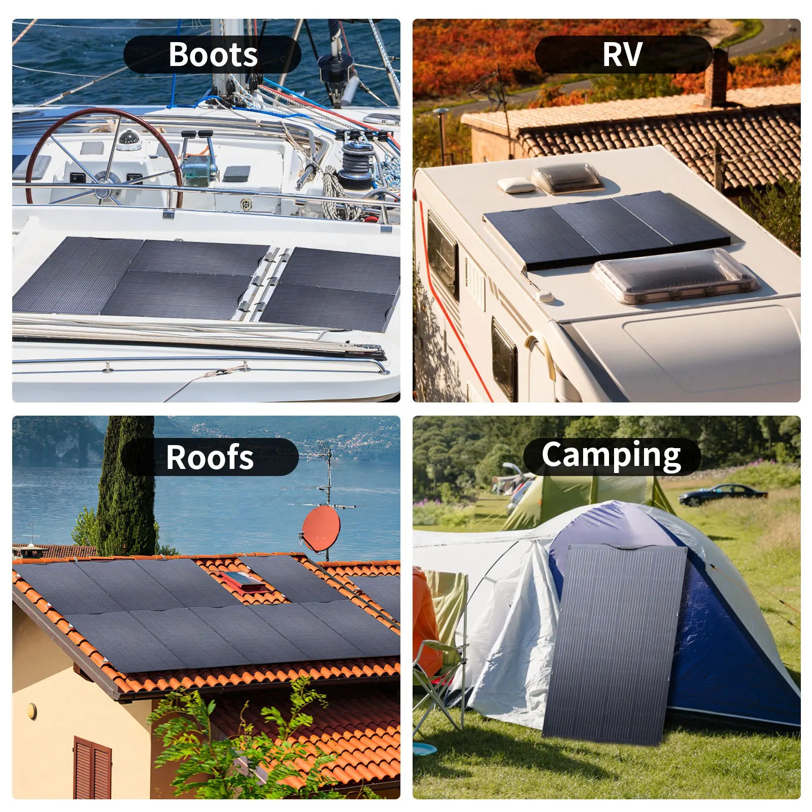 ALLPOWERS Balcony Power Plant 200W 100W Flexible Solarpanel IP68 Zpaxo