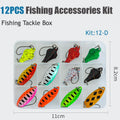 43-Piece Metal Spoon Trout Lure Set – Wobbler Jigging Tackle Fishing Spoon Lure Set Zpaxo LSKIT-12D