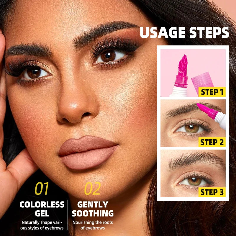 Durable Eyebrow Gel Waterproof Sweat Proof Quick Drying No Clumping