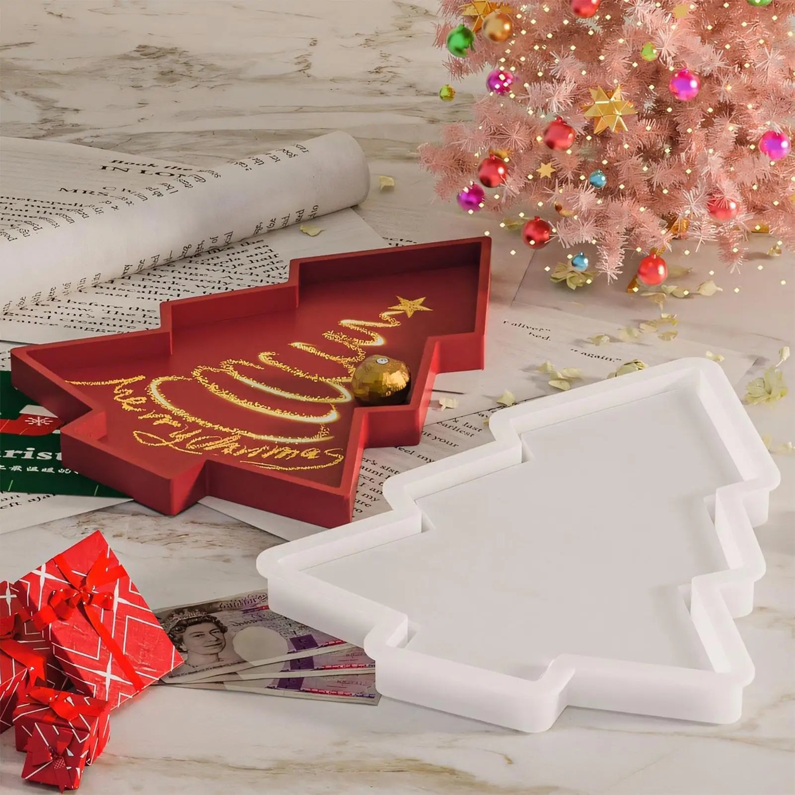 Silicone Christmas Molds 7 09x5 Tree Tray Mold Casting Mould Small