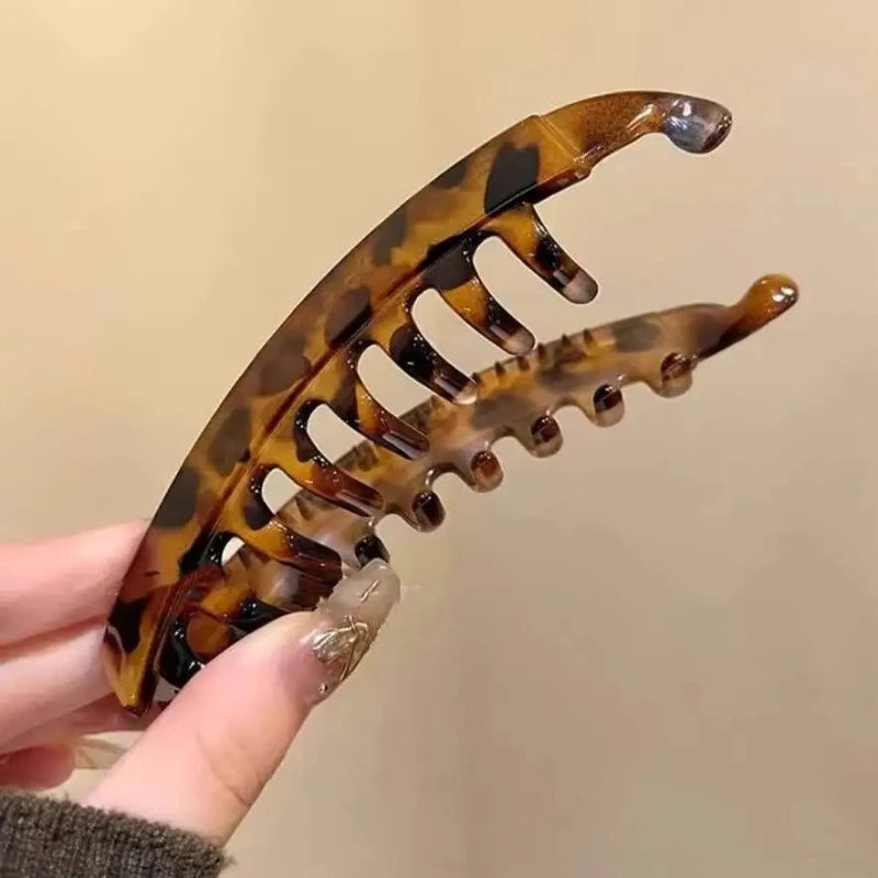Tortoiseshell Banana Hair Clip Fish Shaped Hairpin For Women Hair Accessories Hairgrips Twist Clamp Ponytail Barrettes Headwear Zpaxo