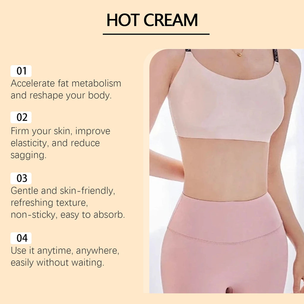 Hot Cream Anti-Cellulite Slimming Lotion 87% Organic | 100g Slimming Body Cream Zpaxo