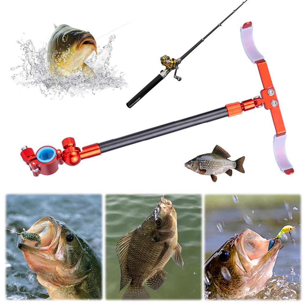 Portable Fishing Rod Holder Hold 2 Rods Adjustable Pole Holders