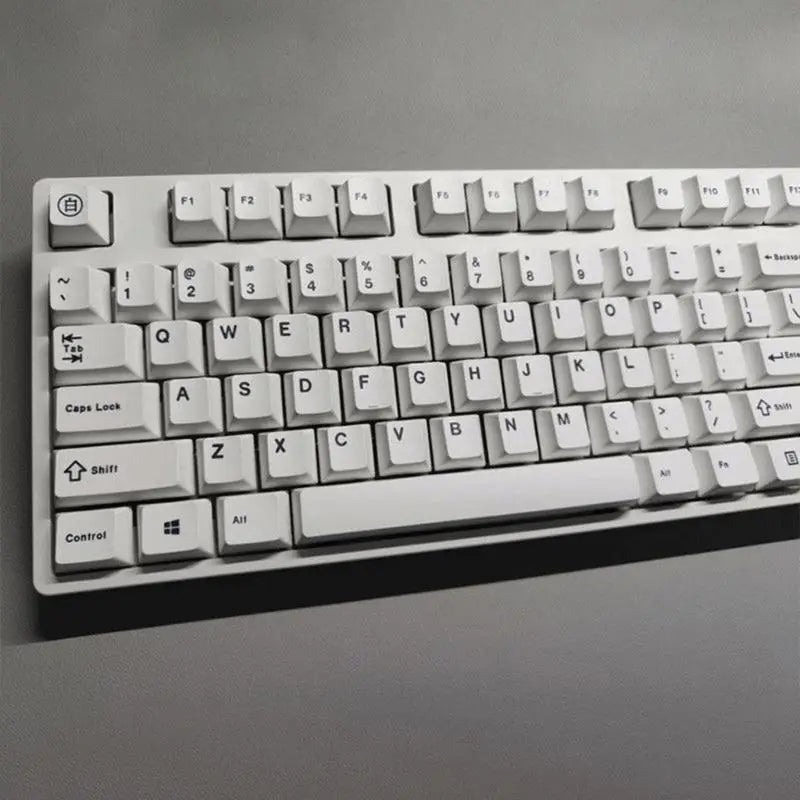 652F 125Keys Minimalists White PBT Keycap Cherry Profile Dye Zpaxo