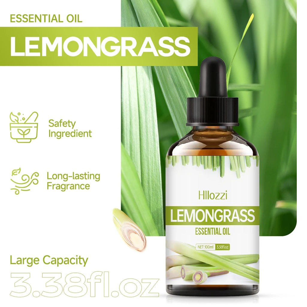 Lemongrass essential oil is suitable for various uses, fresh scent, humidifiers, candles, burners, aromatherapy Zpaxo