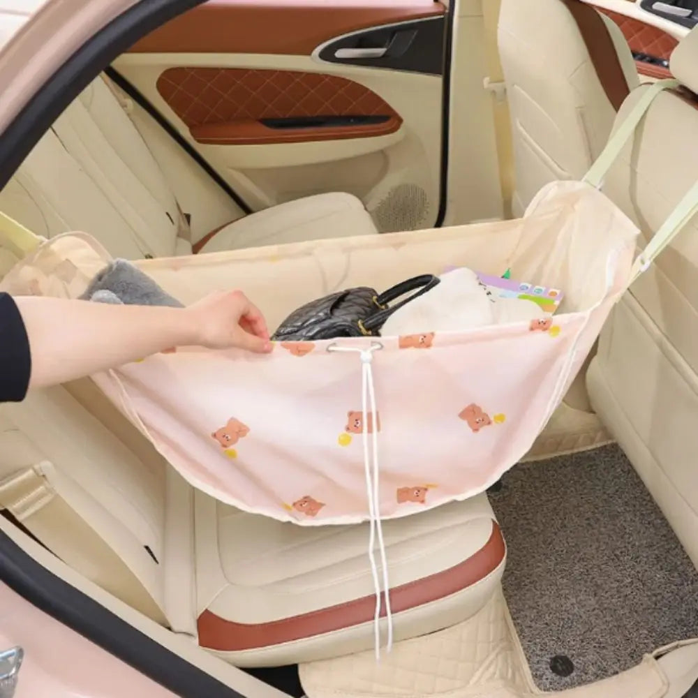 Multifunctional Car Storage Net Mesh Bag Portable Rear Seat Back Cute Design Large Capacity Hanging Bag Baby Items Organizer Zpaxo