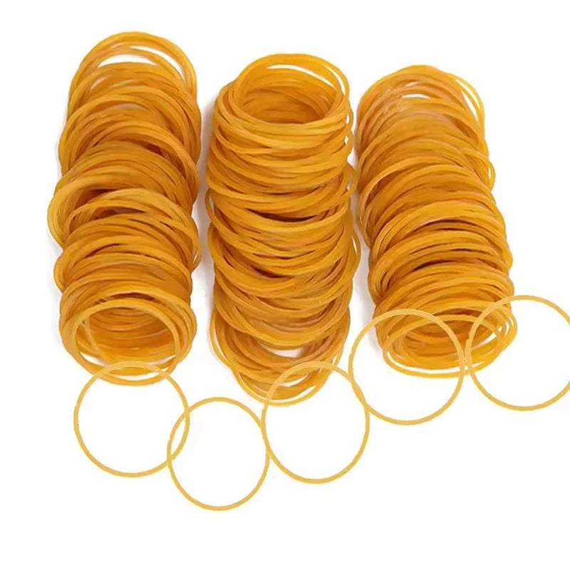 100/300/1000 Pcs Rubber Bands High-elasticity Durable High-temperature Resistant Yellow Rubber Band For Office School Supplies Zpaxo