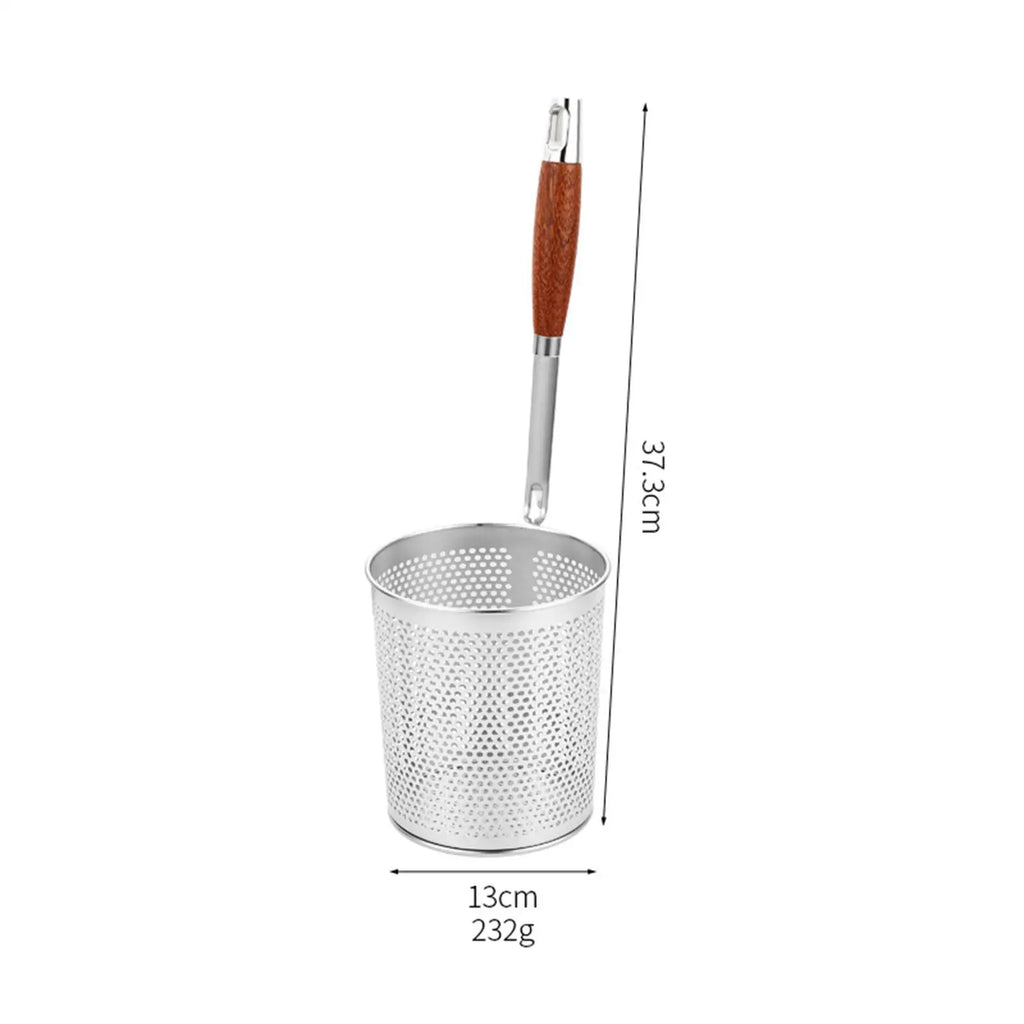 Stainless Steel Mesh Strainer Basket with Wooden Handle Mesh Strainer Basket Zpaxo