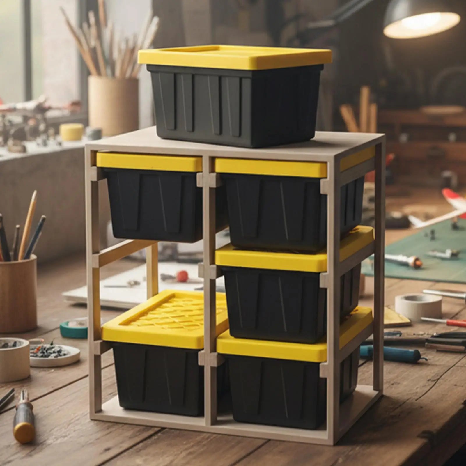 Small Parts Organizer Box 3D Printed Stackable Storage Small Parts Storage Organizer for Tools Craft Supplies Garage Art Jewelry Zpaxo