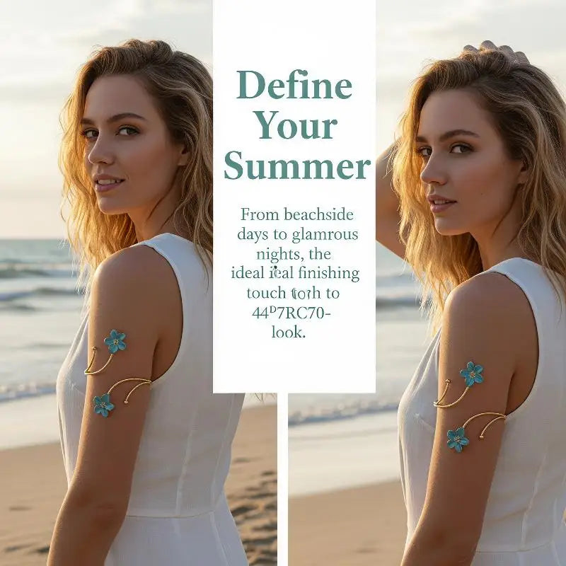 Elegant Metal Flower Upper Arm Bracelet Boho Retro Jewelry Women Zpaxo