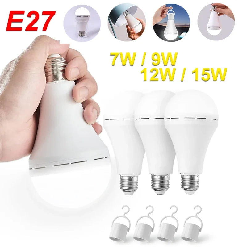 LED Rechargeable Emergency Bulb 9W/15W – Camping Hanging Lamp