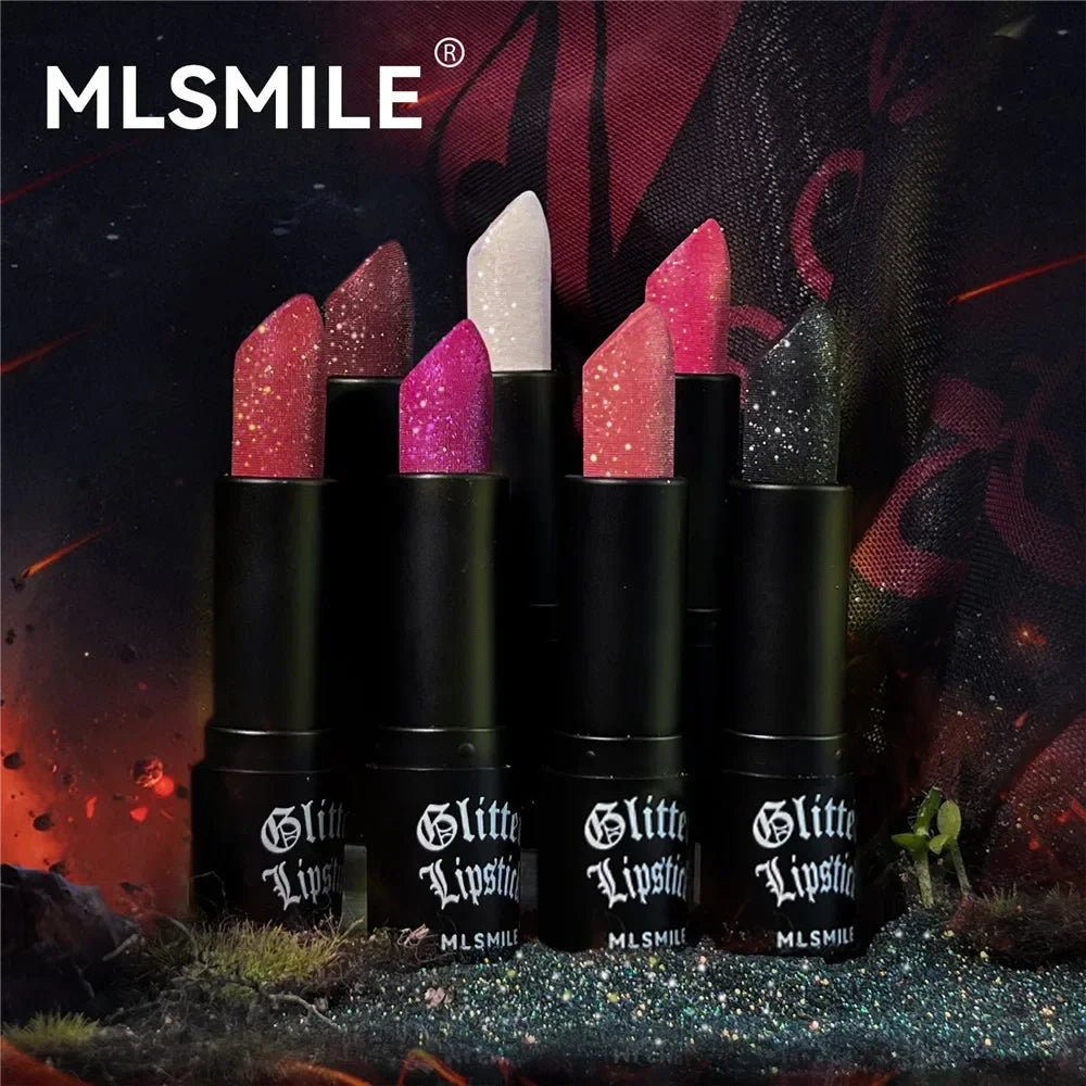 7 Colors Glitter Lipstick Waterproof Long Lasting Diamond Pearlescent Metallic Non-stick Cup Lipstick Women Lips Makeup Cosmetic Zpaxo