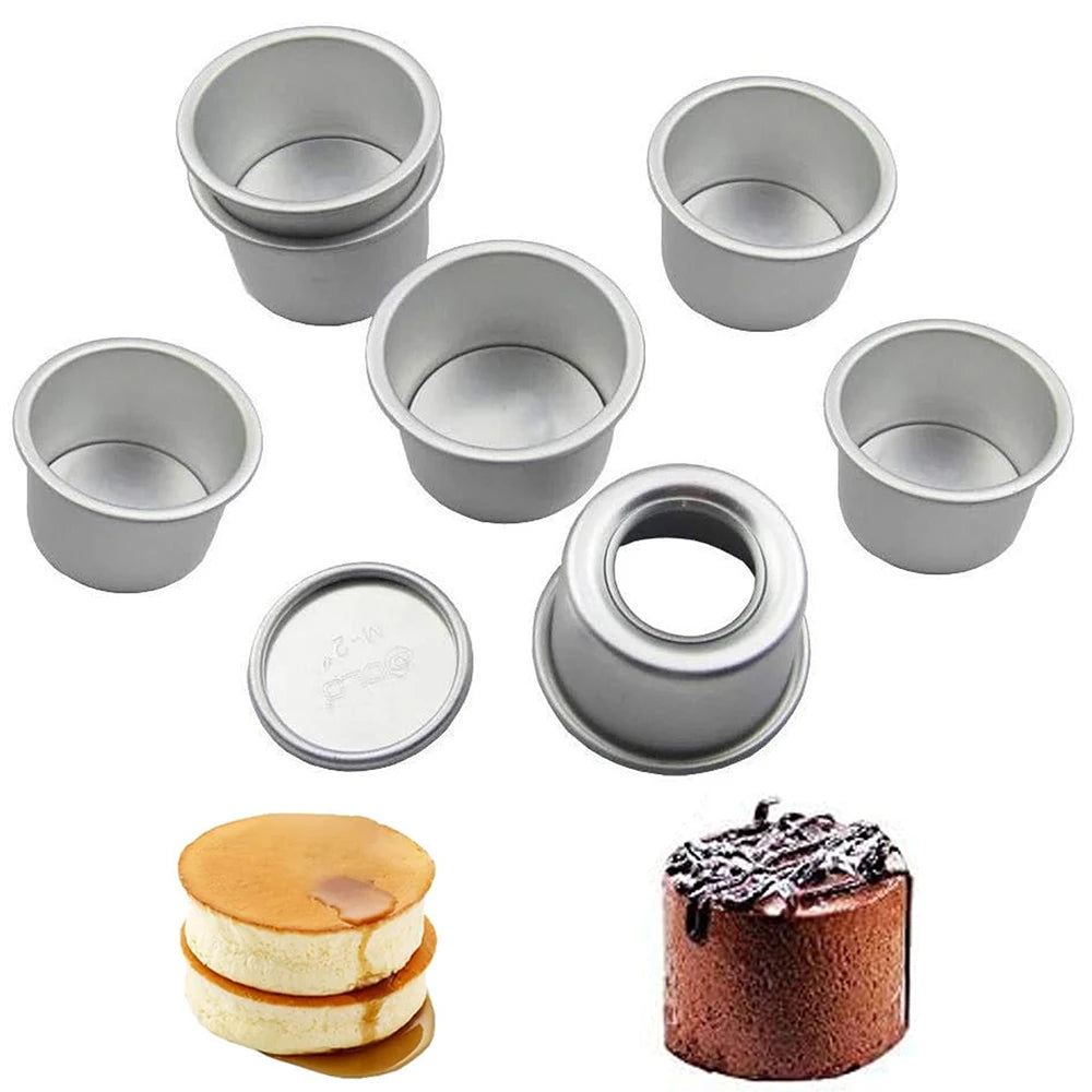 5Pcs Performance Aluminium Mini Round Cheesecake Pan 2Inch Cheesecake Pan Cupcake Pan Muffin Pan Desserts Cake Baking Pan Zpaxo