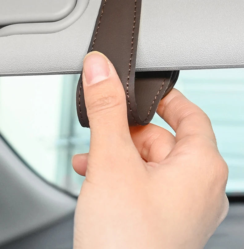 Car Sun Visor Glasses Case – Magnetic Clip & Card Holder
