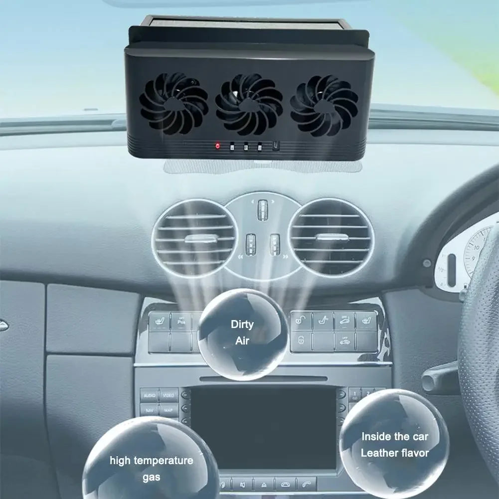 Solar Powered Car Fan USB Charging Window Ventilation Exhaust Cooler Zpaxo