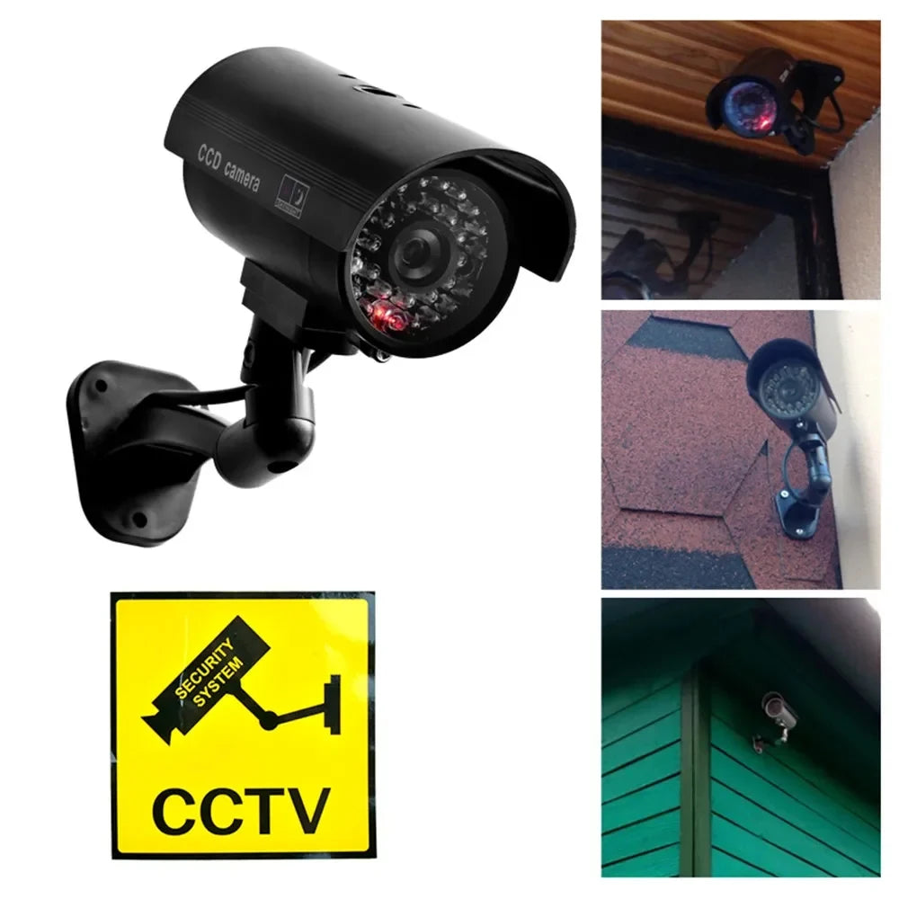Simulation Fake Bullet Camera Dummy Cameras Outdoor LED Light Monitor Zpaxo