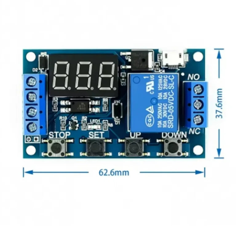 Trigger cycle timing delay switch circuit, dual MOS transistor control board replaces relay module 12 24V Zpaxo Default Title