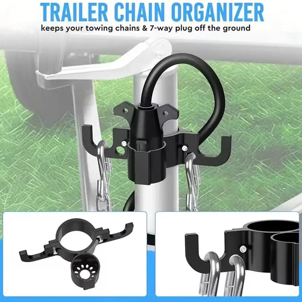 Trailer Chain Organizer – 7-Pin Plug Holder for RVs & Campers Trailer Hitch Organizer Zpaxo