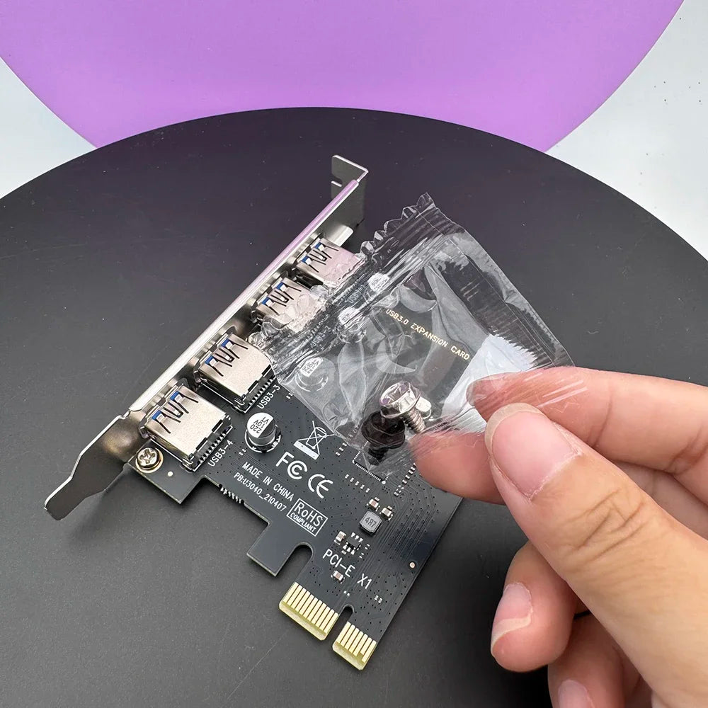 PCI-E To USB 3.0 HUB PCI Express Expansion Card Adapter 4 Port 5 Gbps Speed USB 3 0 PCI E PCIe Express 1x For Desktop Zpaxo