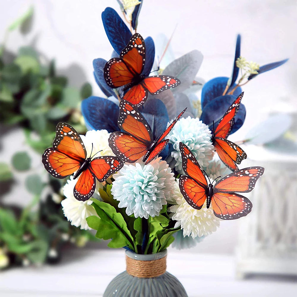 10-Pack 3D Monarch Butterfly Wall Stickers – Home & Party Decor