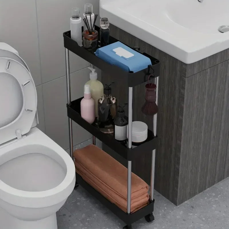 Space-saving Mobile Shelving Unitslim Rolling Storage Cart Wheels