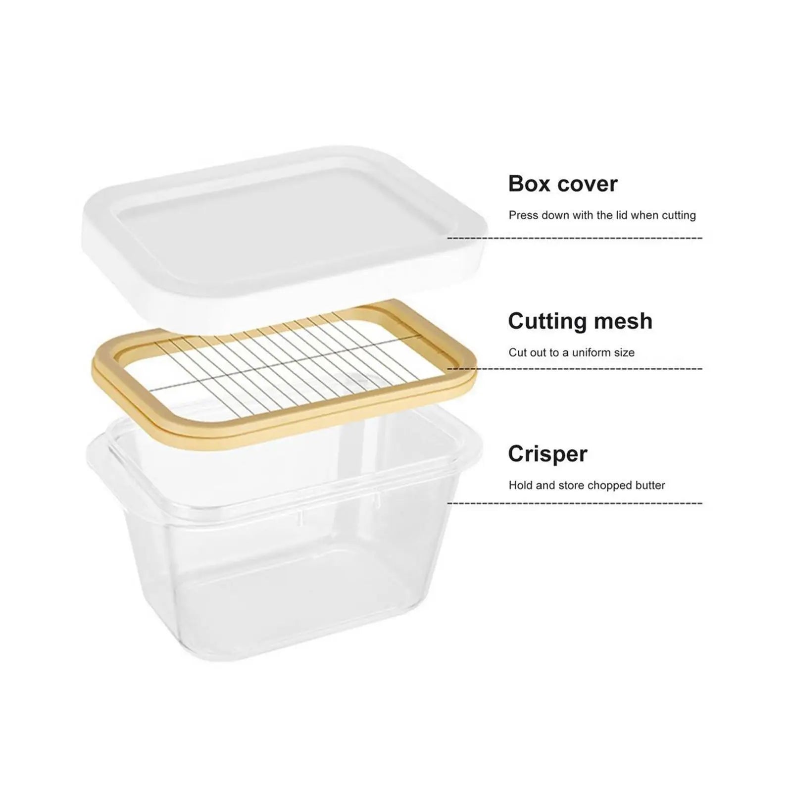 Rectangle Storage Box Butter Fresh Container Keep Cheese Case Zpaxo