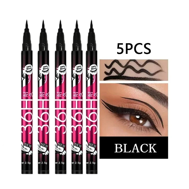 Black Smooth Liquid Eyeliner Pen Waterproof Long-lasting Ultra-fine
