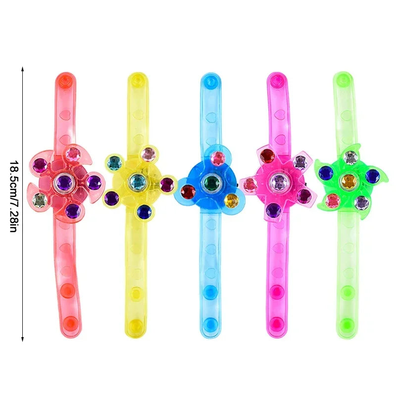 12Pcs LED Luminous Spinner Bracelets Kids Birthday Party Favors Pinata Goodie Bag Filler Luminous Party Supplies Christmas Gifts Zpaxo