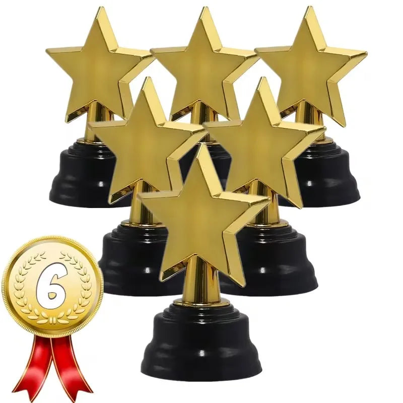 Star Trophy Awards Gold Five-pointed Trophies Large Base Students