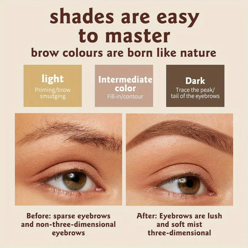 3 Color Eyebrow Powder,waterproof,sweat-proof and Non-dehydrating,natural and Long-lasting,beginner Makeup Cosmetics Zpaxo